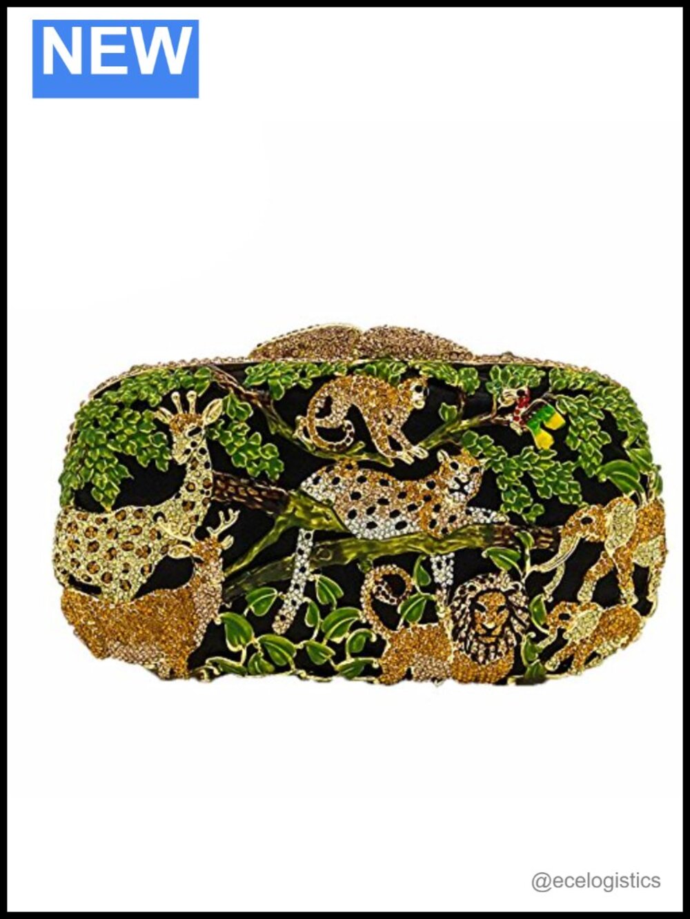 Crystal Embellished Animal Clutch Evening Bag Rhinestone Mini Purse
